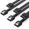 YINNCEEN SATA Cable III, 3 Pack SATA Cable III 6Gbps Straight HDD SDD Data Cable with Locking Latch 18 Inch Compatible for SATA HDD, SSD, CD Driver, CD Writer - Black