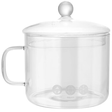 DOITOOL Glass Saucepan with Cover Heat Resistant Cookware Clear Glass Simmer Pot Glass Cooking Pot Stovetop Pot with Lid for Food Soup Milk (34oz/1000ml)
