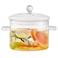 1900ML/67oz Glass Clear Saucepan with Lid,Best Handmade Easy Clean Heat Resistant Glass Cooking Pot for Noodles, Soup, Cereals, Fruits