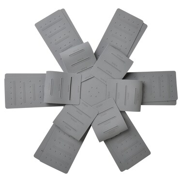 Pot &amp; Pan Protectors, 3-Piece Silicone Cookware Protector Pad, Stacking Pan Protector. It Has a Unique Opening and Fixing Design That Can be Used to Protect and Separate Pots and Pans-Grey