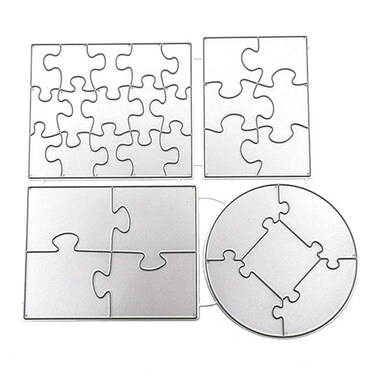 LZBRDY 4Pcs/Set Jigsaw Puzzles Metal Cutting Dies for Card Making and Scrapbooking Birthday Christmas Paper Craft Die Cuts