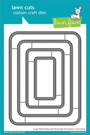 Lawn Fawn LF3518 Large Stitched Rounded Rectangle Stackables Dies