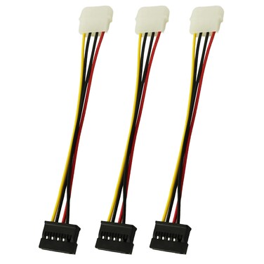 YTgilo 3PCS Computer Power Supply 4 Pin IDE to SATA Power Cable Copper Length 20cm SATA Male IDE Female Hard Disk Drive Power Cable Power Adapter Cables for Computer Hard Disk Drive Optical Drive