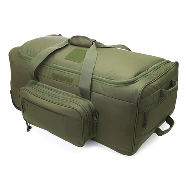 ZSearARMY Deployment Bag with Wheels Military Duffle Bag Large Heavy-Duty Bags (FBM-GREEN)