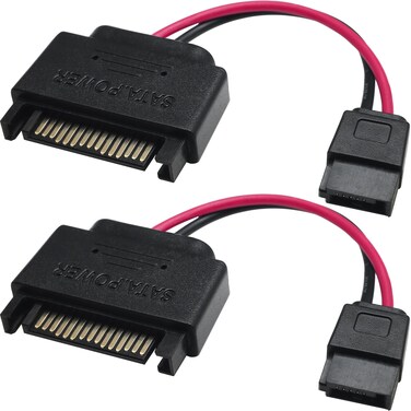 LUORNG 2PCS Power SATA 15pin to 6Pin to Optical Drive 6P Cable 20AWG 6cm Long Notebook Optical Drive Power Cable Thick Cable Optical Drive Power Cable Used for Disk CD DVD Drives