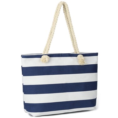 LAVTUG Canvas Beach Tote Bag for Women Waterproof Large Travel Beach Bags with Zipper Reusable Grocery Shopping Bags