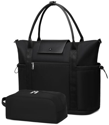 LEDAOU Carry On Tote Bag for Women, Travel Weekend Bag with 15.6Inch Laptop Compartment, Overnight Bag Personal Item Airplane Trolley Sleeve, Sports Gym Bag with Wet Pocket for Work Teacher