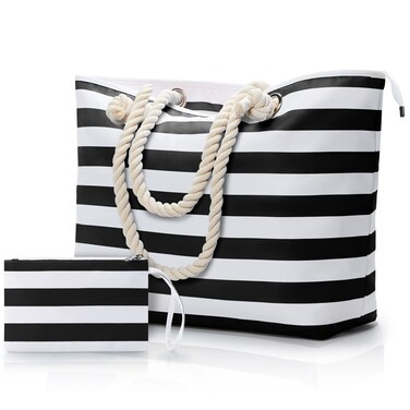 WLLWOO Beach Bags For Women,Extra Large Beach Tote Waterproof Sandproof,Swim Pool Totes Bag Vacation Beach Bag