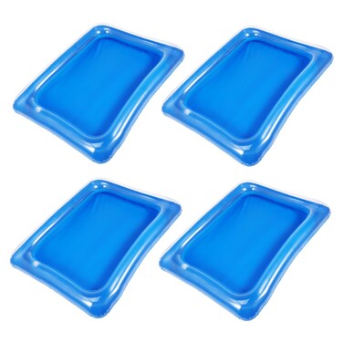 DOITOOL 4PACK Inflatable Ice Serving Bar Coolers for Parties, Ice Serving Buffet Salad Ice Tray Food Drink Containers, BBQ Picnic Pool Party Supplies Inflatable Cooler, 60X45cm
