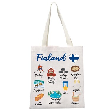 MEIKIUP Finland Travel Gift Finland Travelling Culture Themed Tote Bag Helsinki Travel Gift Helsinki Cathedral (Finland Tote Bag)