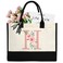 DEEZOMO Initial Canvas Tote Bag for Women, Beach Bag with Inner Zipper Pocket Personalized Gifts for Wedding, Birthday - Pink(H)