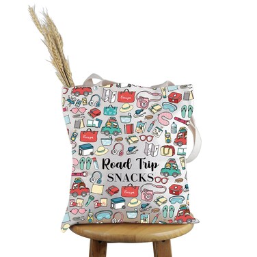 PWHAOO Road Trip Lover Gift Road Trip Snacks Tote Bag Road Trip Squad Handbag Road Tripping Traveller Gift (Road Trip Snacks T)