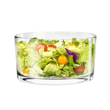 KITEISCAT Glass Salad Bowl - Versatile 118oz Trifle and Fruit Bowl - Elegant &amp; Long-Lasting for Serving Salads, Dessert