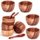 Didaey 8 Pcs Small Wooden Dipping Bowls Condiments Mini Wood Bowl Small Serving Bowls 2.8 x 1.6 Inches with 8 Wood Spoons for Salad Bowl with Serving Utensils for Sauces, Nuts, Ketchup, Herb