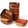 FillTouch 10 Pcs Natural Acacia Wooden Bowl Small Square Wood Serving Bowl 4 x 4 x 1.6 Inch Handmade Calabash Dessert Bowls Mini Wooden Bowl for Kitchen Appetizers Candy Fruits Dips Sauce Seeds Snacks