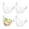 4 Pack Angled Plastic Serving Bowls, Clear Slant Salad bowls 20 Oz -Perfect for Chips, Salads, Party Snack Bowls, Heavy Duty for Weddings Catering And Birthday Parties