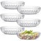 Fasmov 6 Pack Plastic Serving Bowls, Square Serving Bowls, 72 Ounce Large Elegant Diamond Pattern Plastic Bowls for Salad, Party Snack, Popcorn, Chip, Buffet, Candy, Fruit, Clear