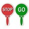Stop and Go Sign Traffic with Handle - Double Sided Waterproof Crossing Guard Stop Sign for Kids Red Green Light Sign for Traffic &amp; Street Safety, 11.8 x 7.1 Inches