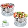 ZENFUN 2 Pack 20 Oz Chilled Dip Bowl with Acrylic Ice Bowl Base, Stainless Steel Ice Chilled Serving Dish Iced Salad Bowl Set for Chilled Pasta, Potato, Dressing, Fruit