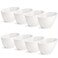 Fasmov 8 Pack Angled Melamine Serving Bowls, plastic Serving Bowl, Large Party Snack Bowls, Salad Bowls, Party Chip Bowls, Fruit Bowl, Candy Bowls for Weddings, Buffet, Offices, White