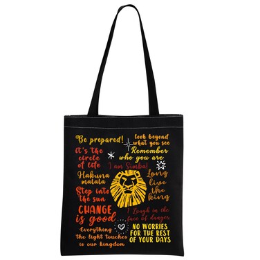 MNIGIU The Lion Tote Bag The Lion Movie Inspired Gift The Lion Merchandise The Lion Quote (King black)