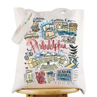 G2TUP Philadelphia Travel Tote Bag Philadelphia Souvenir Gift Philadelphia Landmarks Shoulder Bag Philadelphia Merch (Philadelphia TG)