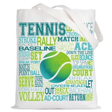 LEVLO Tennis Player Canvas Tote Bag Gift For Tennis Team Tennis Shoulder Bag Tennis Lover Merchandise (Tennis Tote)