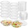 Mezchi 50 Pack Plastic Salad Bowls with Lids, 18 oz Disposable Salad To-Go Container for Lunch, Clear Acai Bowls for Takeout Fruits, Meal Prep, Nuts, Serving, and Mixing