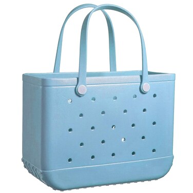 Fazhesici Large Beach Waterproof Travel Tote Bag Washable Open Tote Bag for Beach Boat Pool Work Aqua Blue