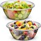 Tioncy 2 Pcs Large Mixing Bowls 6 Quart Clear Salad Serving Bowl Plastic Mixing Cooking Bowls Party Chip Bowls Extra Large Rimmed Stuffing Basin for Home and Commercial, Dishwasher Safe