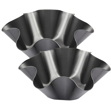 Cielasis 2 Pack 8.5" Nonstick Large Taco Shell Bowl &acirc;&euro;&ldquo; Carbon Steel Tortilla Maker Shell Pans Baking Molds Tostada for Frying Salad Bowls