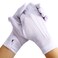 Shappy 2 Pairs White Cotton Glove Men Parade Formal Tuxedo Uniform Glove for Cosplay Party Jewelry Inspection (nylon 10 Inch)