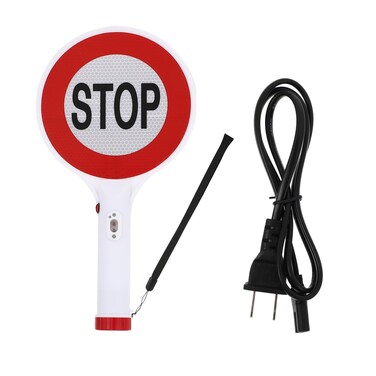 iplusmile LED Stop Sign with Wrist Strap, 13.7 x 7.3inch-Rechargeable Traffic Light Sign, Stop Sign Parking, Traffic Safety Warning Light Sign Handheld Lamp for Day and Night