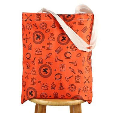 JNIAP Camp Half Blood Tote Bag Cabin 3 Poseidon Gifts Camp Half Blood Merchandise Percy Book Inspired Shoulder Bag (Camp orange TG)