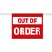 Suzile ''Out of Order'' Hanging Doorway Barricade Sign with Adjustable Pole 11.25'' x 18'' Safety Signs Sign Kit Out of Order Sign for Restrict Access to Restrooms Bathrooms Door Elevators