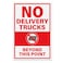 YIKIADA No Delivery Trucks Beyond This Point Warning Road Sign 12 &Atilde;&mdash; 18 Inches Pre-Drilled Holes Waterproof Placard Large Aluminum Metal Reflective Notice for Parking Lot Road Street