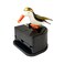 NIIIYTYB Creative Little Bird Toothpick Dispenser Holder Fun Push Type Woodpecker Toothpick Holder Bird Shape Toothpick Case Cute and Funny Toothpick Box for Kitchen (White, Black and Gold)