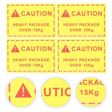 ULTECHNOVO Caution Heavy Labels, Caution Heavy Fluorescent Shipping Label Stickers for Shipping and Packing -100 Adhesive Labels