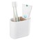 Toothbrush Holders Bamboo Electric Toothbrush Holder Bathroom Storage Organizer Countertop for Toothpaste, Floss, Razor, White
