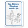 SmartSign 14 x 10 inch &acirc;&euro;&oelig;No Skinny Dipping Before 6 PM&acirc;&euro; Metal Sign with Funny Graphic, 40 mil Laminated Aluminum, Blue and White, Made in USA
