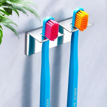 Toothbrush Holder, YAYINLI Electric Toothbrush Head Holder Wall Mounted Non Screw, Stainless Steel Metal Toothbrush Holders for Bathroom, Self Adhesive Tooth Brush Holder Toothbrush Organiser