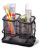 KONE Black Toothbrush Holders for Bathrooms, 2 Cups Toothbrush Holders Wall Mounted, Dry &amp; Wet Separation, Bathroom Organizers and Storage, Bathroom Toothbrush Holder Set for Family Kids