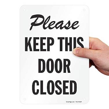 SmartSign - S-0981-PL-10 "Please Keep This Door Closed" Sign   7" x 10" Plastic Black on White