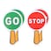 Giantree 4 Pack Stop and Go Sign, Handheld Double Sided Stop &amp; Go Sign Red &amp; Green Stop Sign Traffic Paddle Traffic Light, Waterproof Crossing Guard Stop Sign for Teaching Traffic Street Safety