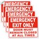 Emergency Exit Only Sticker Sign, "Emergency Exit Only - Door Must Remain Closed at All Times" Label,5 Pack Self Adhesive Vinyl Sticker Decal 10" x 7"Laminated for UV Protected, Indoor &amp; Outdoor.