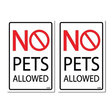 (2 Pack)No Pets Allowed Sign, Self-Adhesive Vinyl Stickers, Indoor and Outdoor Signs, 5.85 x 8.85" Vinyl Decal, UV Protected &amp; Waterproof, Sleek, Business Warning Sign, Warning Sign Decals