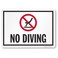 SmartSign 10 x 14 inch &acirc;&euro;&oelig;No Diving&acirc;&euro; Metal Sign with Symbol, Pre-Cleared Holes, 40 mil Laminated Rustproof Aluminum, Red/Black on White, Made in USA