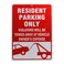 Resident Parking Only Reflective Signs 14 X 10 inch Rust Free 40 Mil Aluminum Sign (Red)