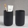 Matte Black Toothbrush Holders for Bathrooms - Black Ceramic Bathroom Tumbler Cups Reusable Toothbrush Cup Black Mouthwash Cup, 2 Cups Toothbrush Toothpaste Holders Set, Bathroom Counter Organizer
