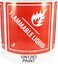 Hazard Class 3 D.O.T. UN1263 Paint Flammable Liquid Labels 4 x 4 3/4 Inch Square 500 Adhesive Labels